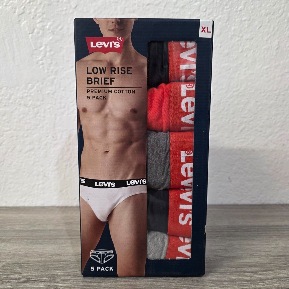 Levis Mens Low Rise Brief 5 Pack Premium Cotton Assorted Colors XL HMBF514 NEW